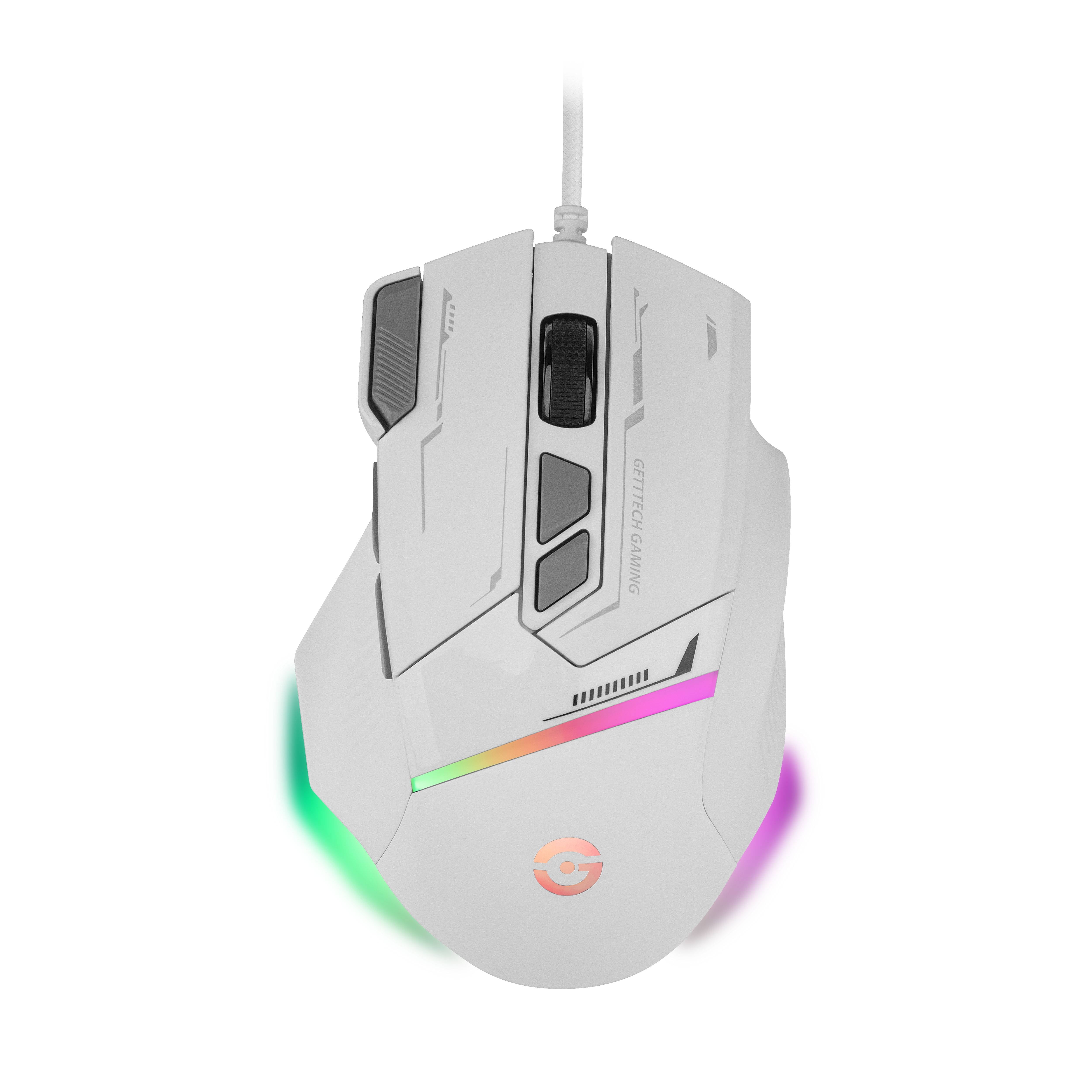 Mouse Gamer - Getttech, Blanco - Modelo GPM-RGBWR-G1-WH Mouse Gamer - Getttech, Blanco - Modelo GPM-RGBWR-G1-WH